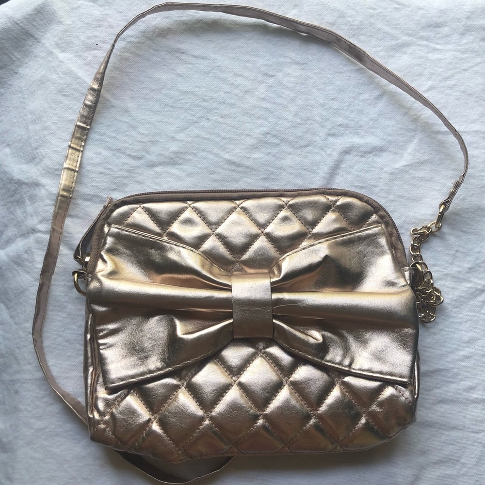 Rose gold shoulder purse